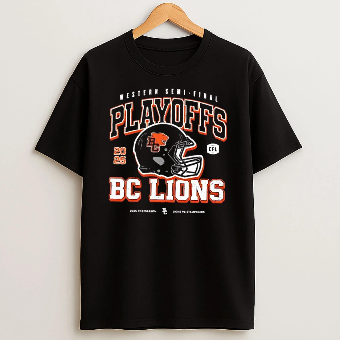 2025 Western Semi Final Playoff Bc Lions Football Helmet Shirts