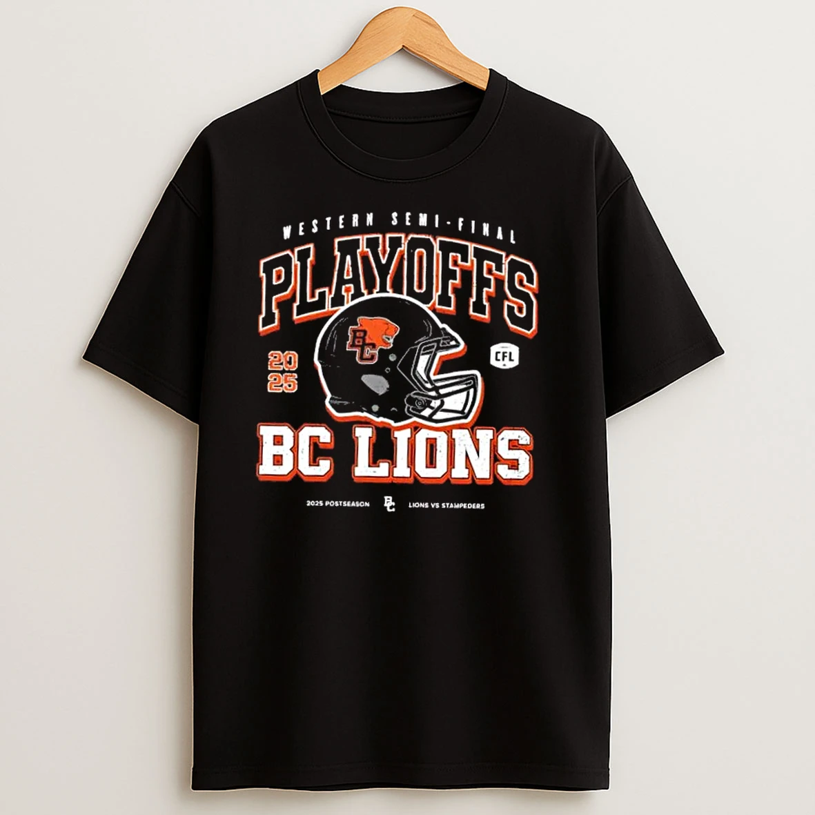 2025 Western Semi Final Playoff Bc Lions Football Helmet T Shirts