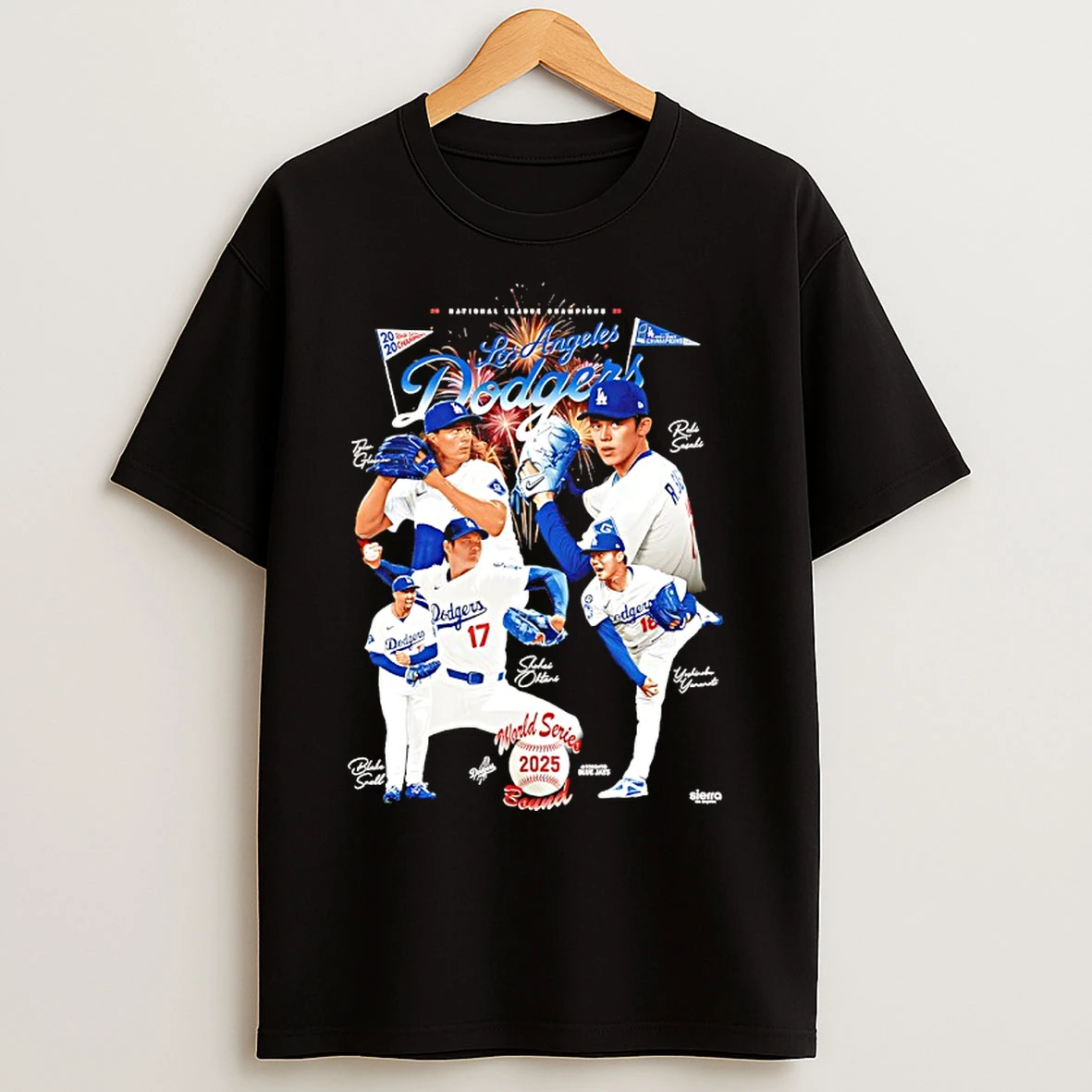 2025 World Champions Los Angeles Dodgers Signatures Graphic T Shirts