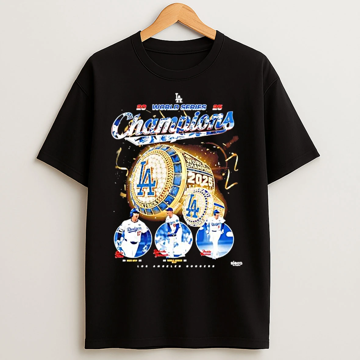 2025 World Series Champions Los Angeles Dodgers Big 3 Ring T Shirts