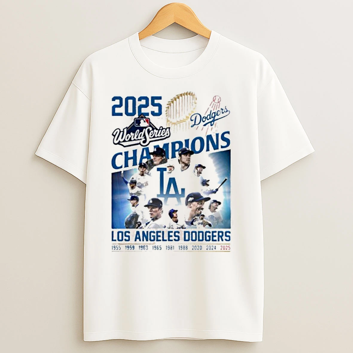 2025 World Series Champions Team Player Los Angeles Dodgers T Shirts