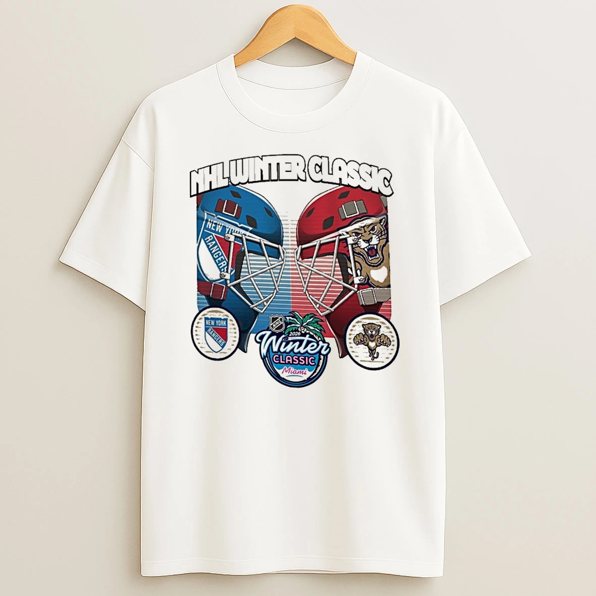 2026 Nhl Winter Classic Matchup Florida Panthers Vs New York Rangers Outerstuff Natural T Shirts