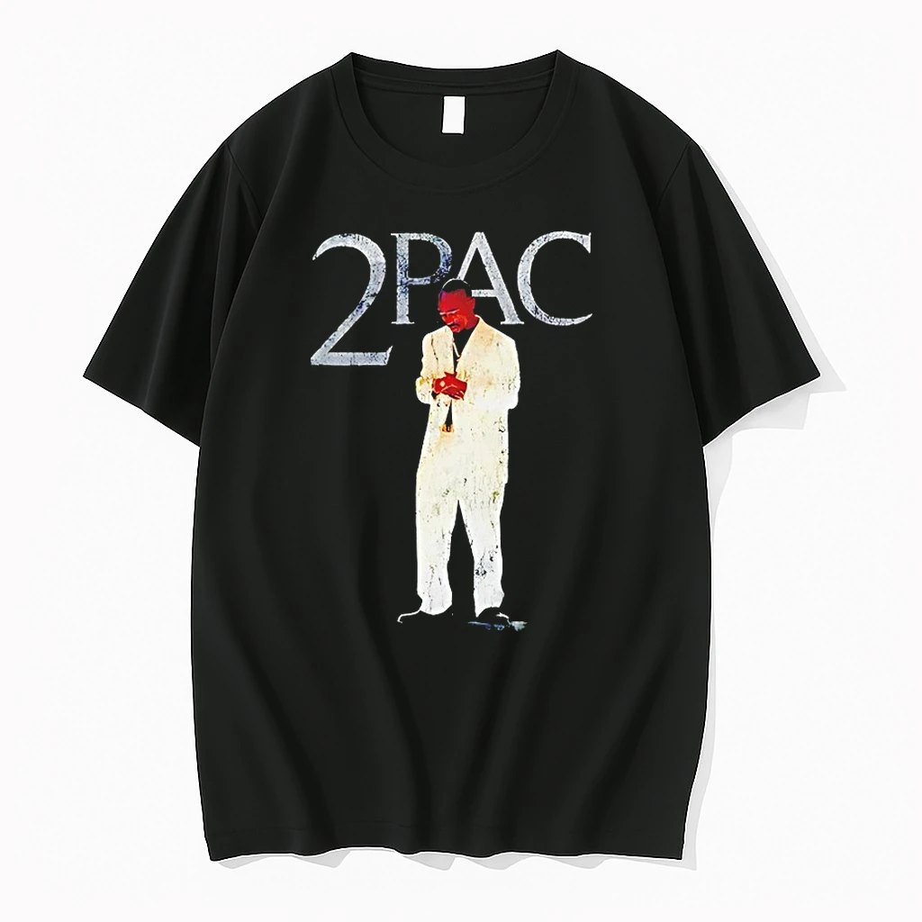 2pac White Suit Layered Graphic Shirts