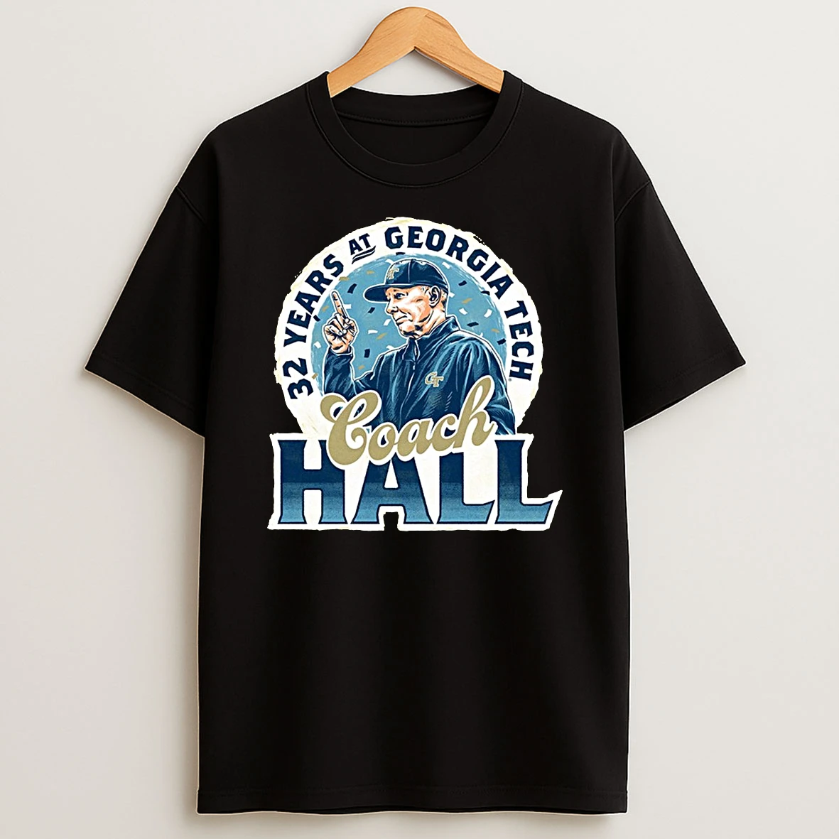 32 Years At Georgia Tech Baseball Coach Danny Hall Shirts