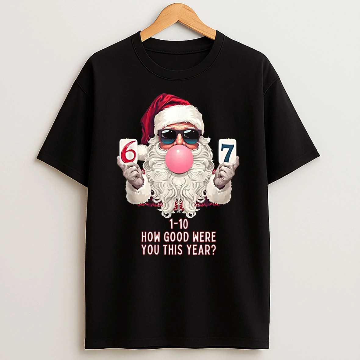 6 7 Funny Christmas Meme Six Or Seven Bubblegum Santa Claus Shirts