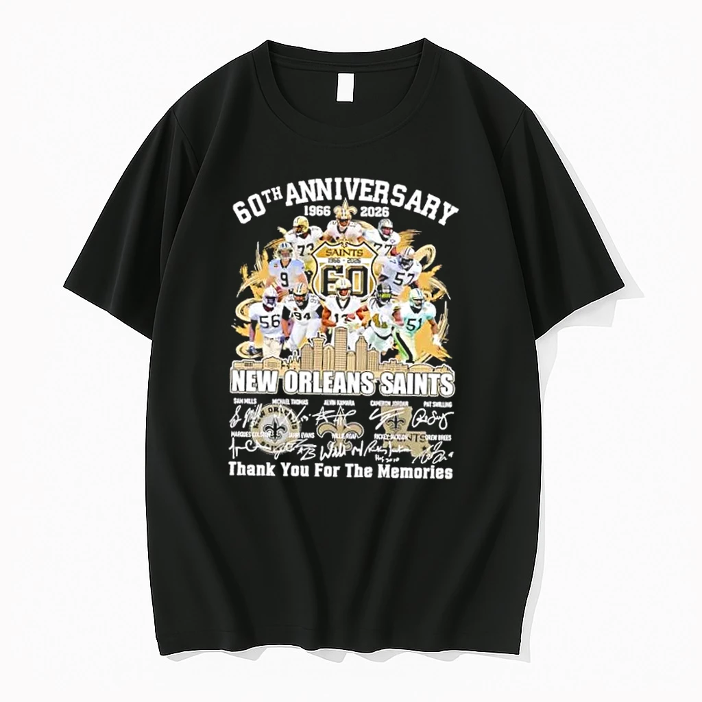 60th Anniversary 1966 2026 New Orleans Saints Legends Thank You For The Memories Shirts