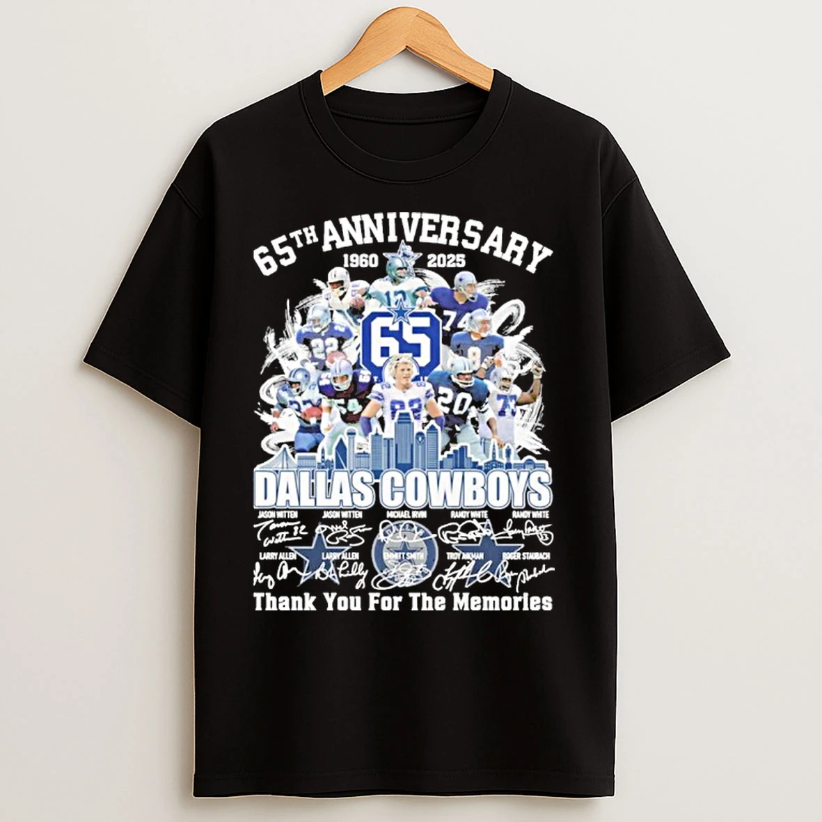 65th Anniversary 1960 2025 Dallas Cowboys Teams Signatures T Shirts