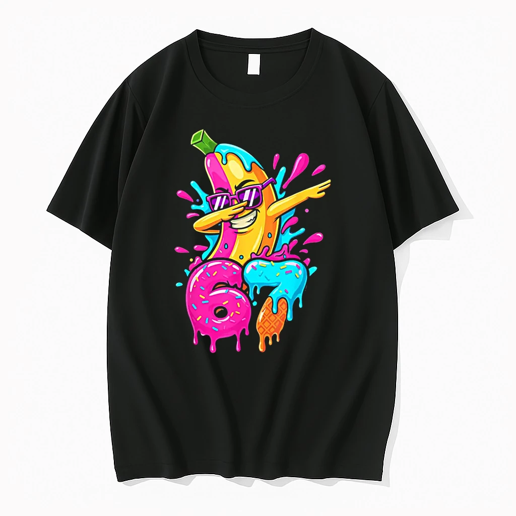 67 Baseball Dabbing Banana 6 7 Dripping Ice Cream Meme Shirts
