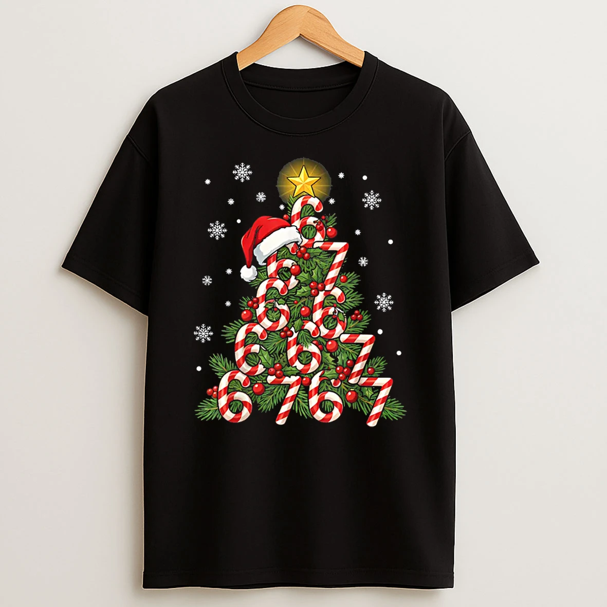 67 Christmas Tree Candy Cane Holiday Six Seven Meme Xmas Shirts