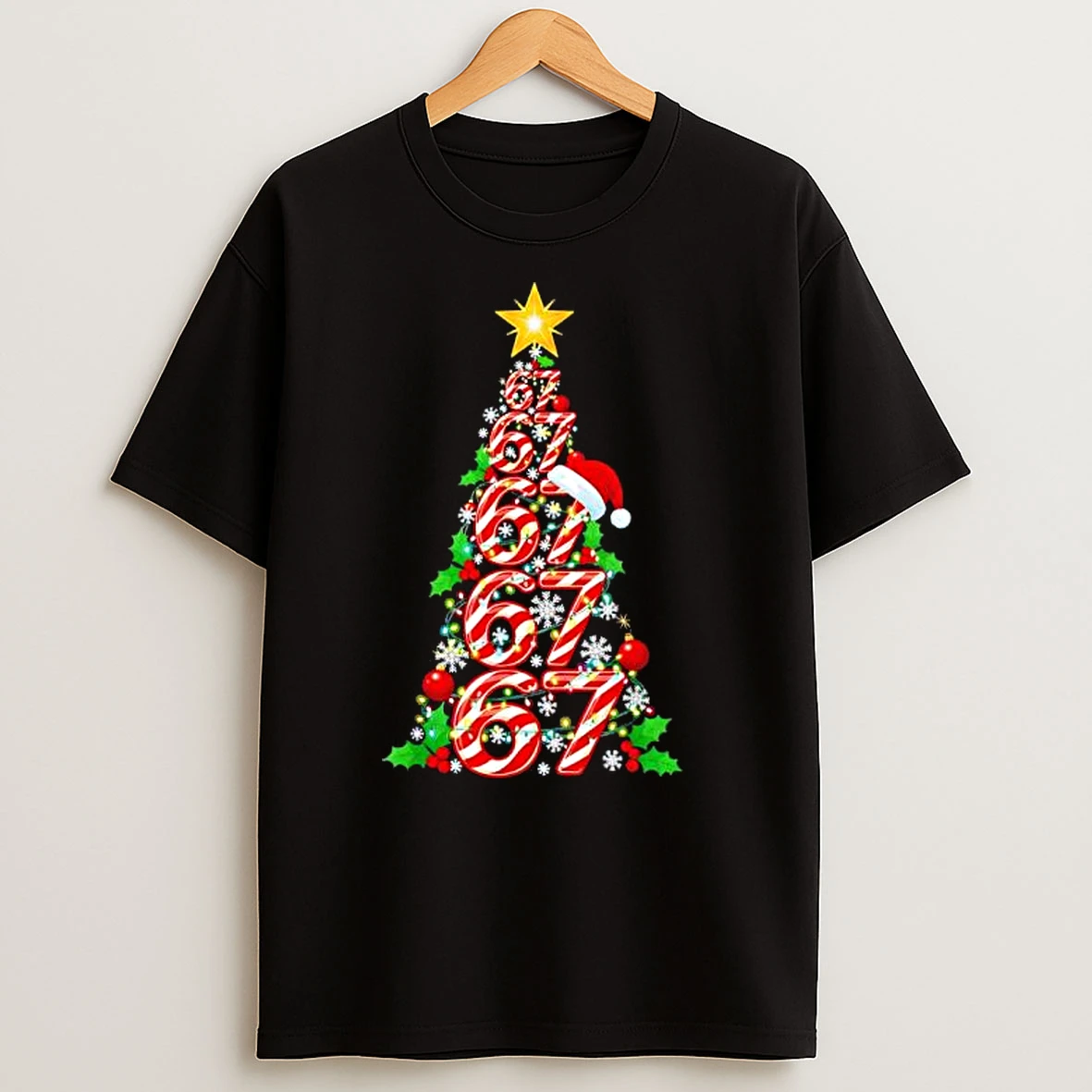 67 Christmas Tree Candy Cane Holiday Six Seven T Shirts