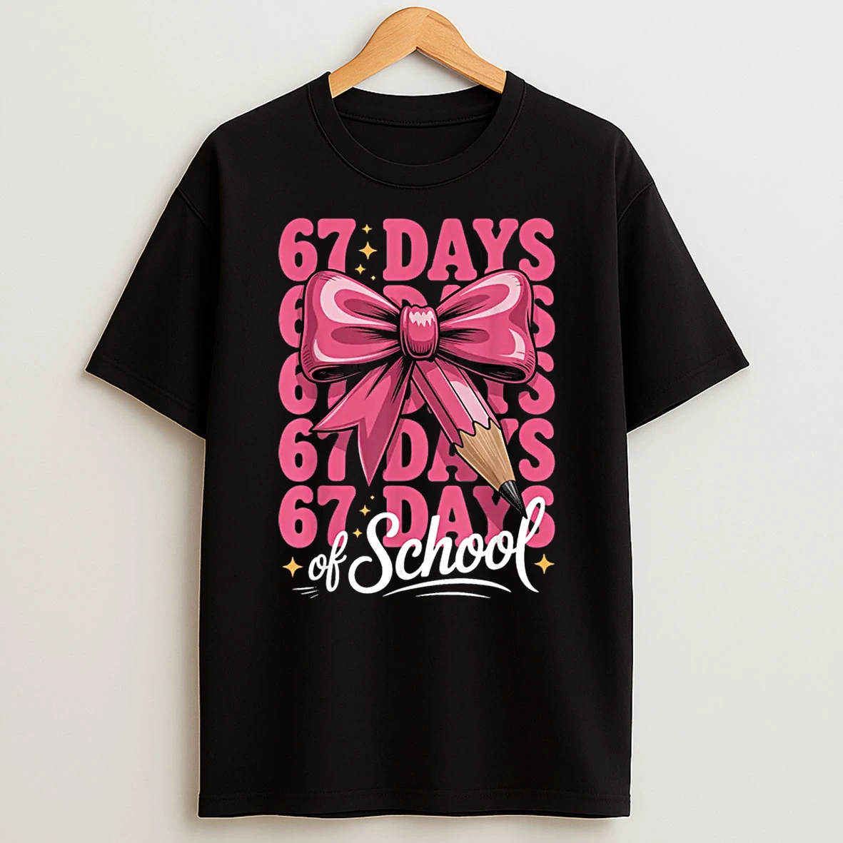 67 Days Of School Girls Coquette Bow 67th Day Of School Shirts