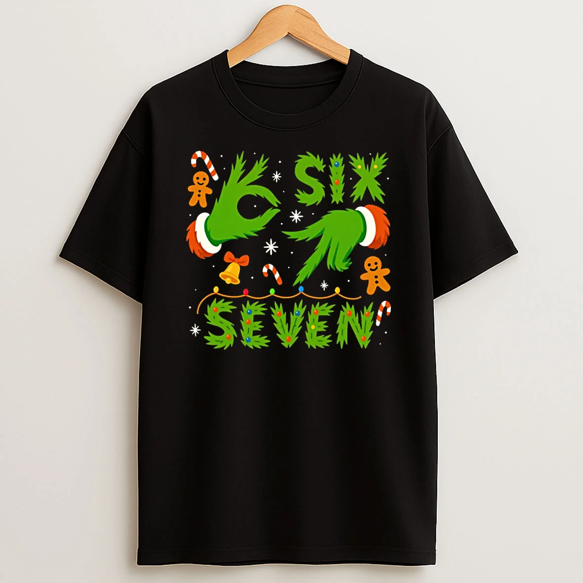 67 Green Hands Christmas Six Seven Meme Brainrot Xmas Shirts