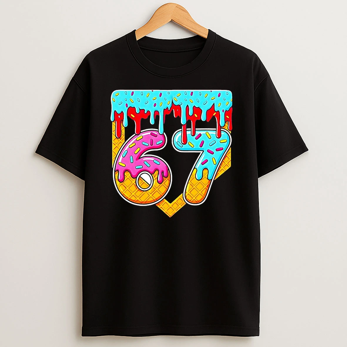67 Ice Cream Drip Home Plate Baseball Shirts