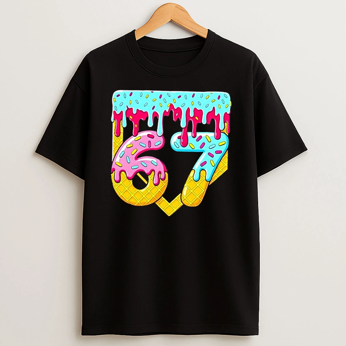 67 Ice Cream Drip Meme Six Seven Gen Alpha Slang Shirts