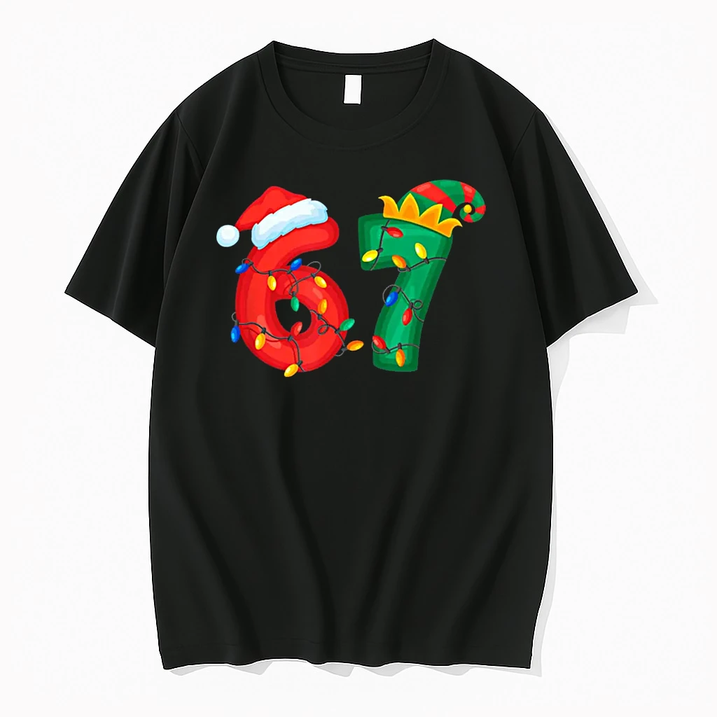 67 Meme Six Seven Funny Xmas Lights Pajamas Shirts