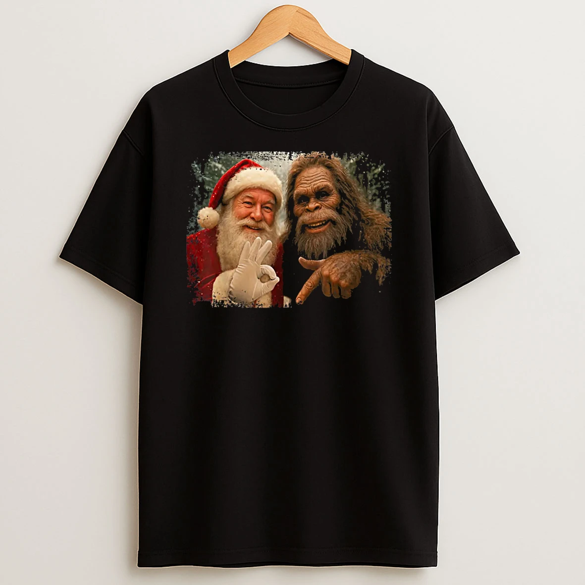 67 Santa With Bigfoot Six Seven 6 7 Meme Christmas Funny Shirts