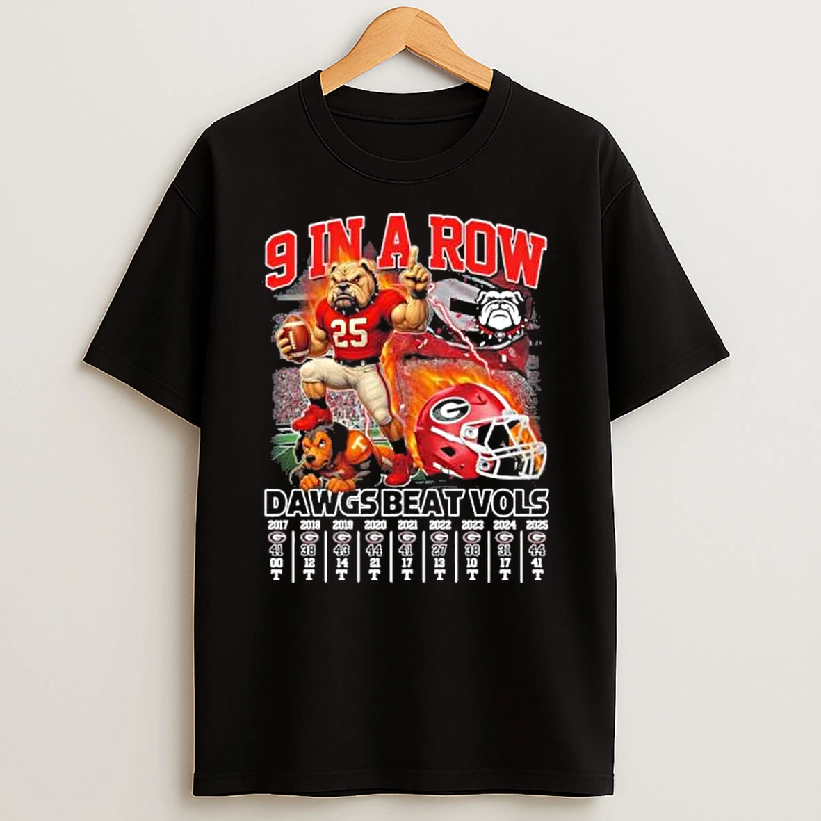 9 In A Row Dawgs Beat Vols Shirts