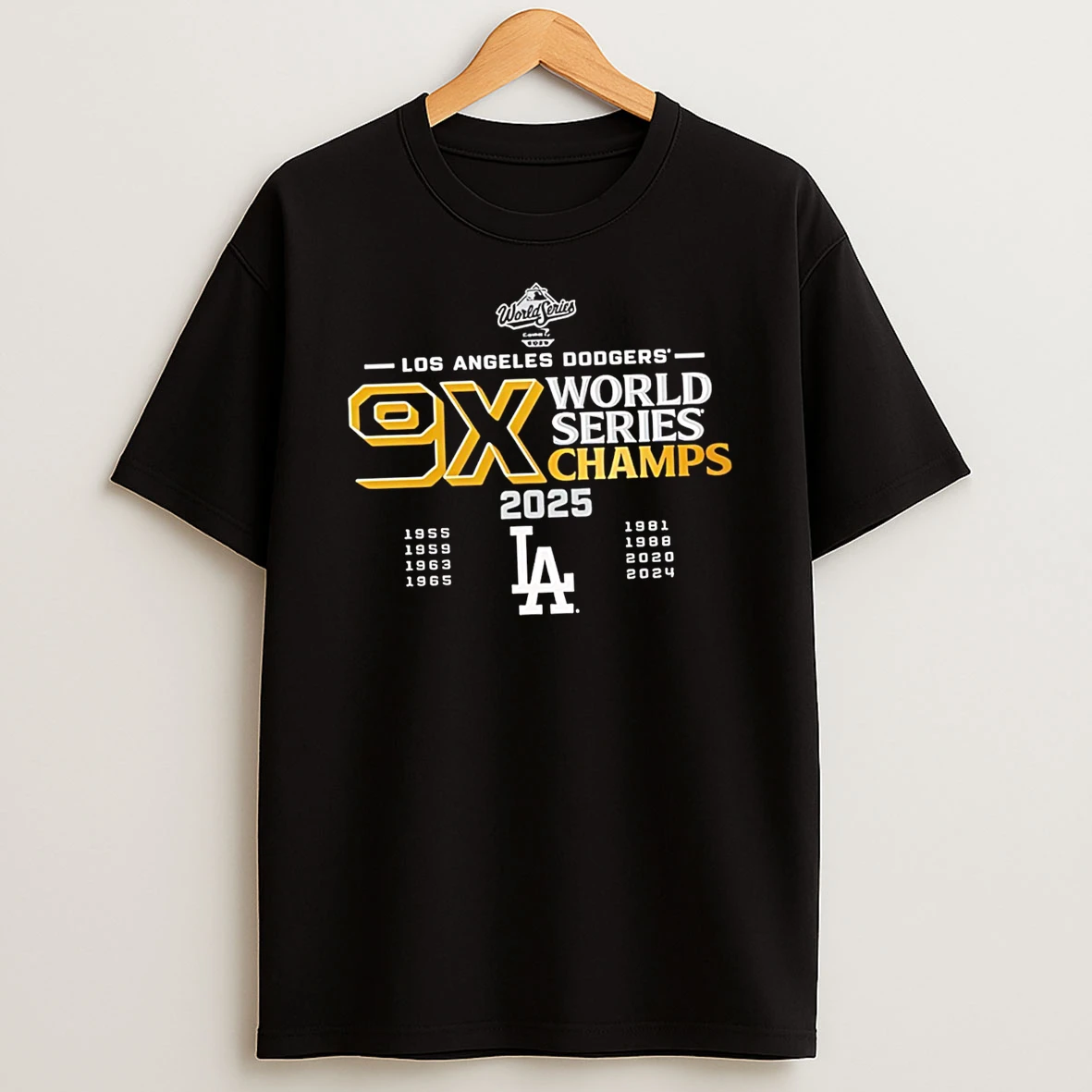 9 Time Los Angeles Dodgers World Series Champs 2025 Black Shirts