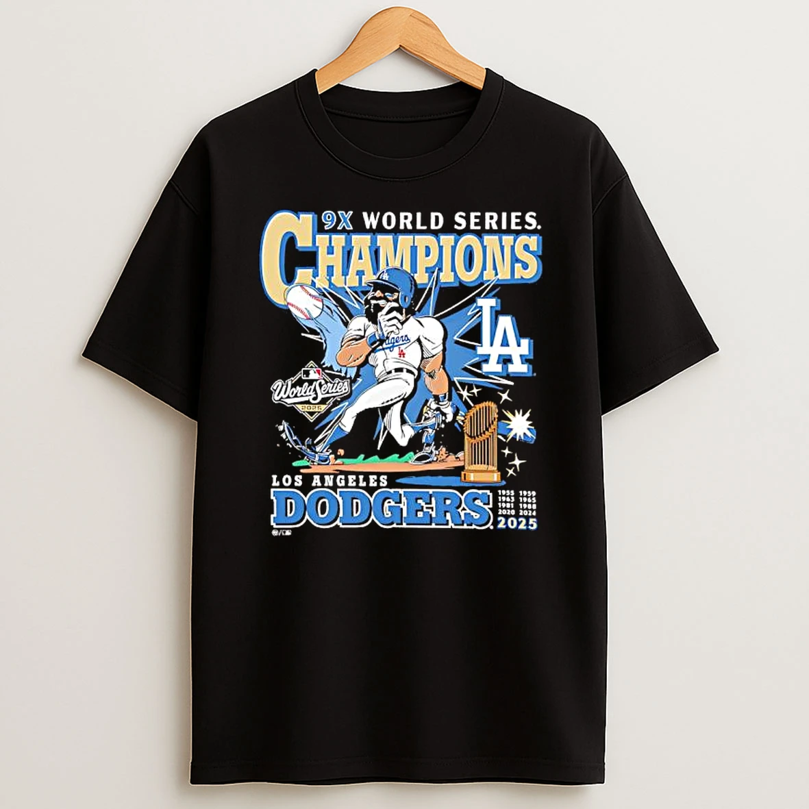 9x World Series Champions La Dodgers Player Cartoon Shirts