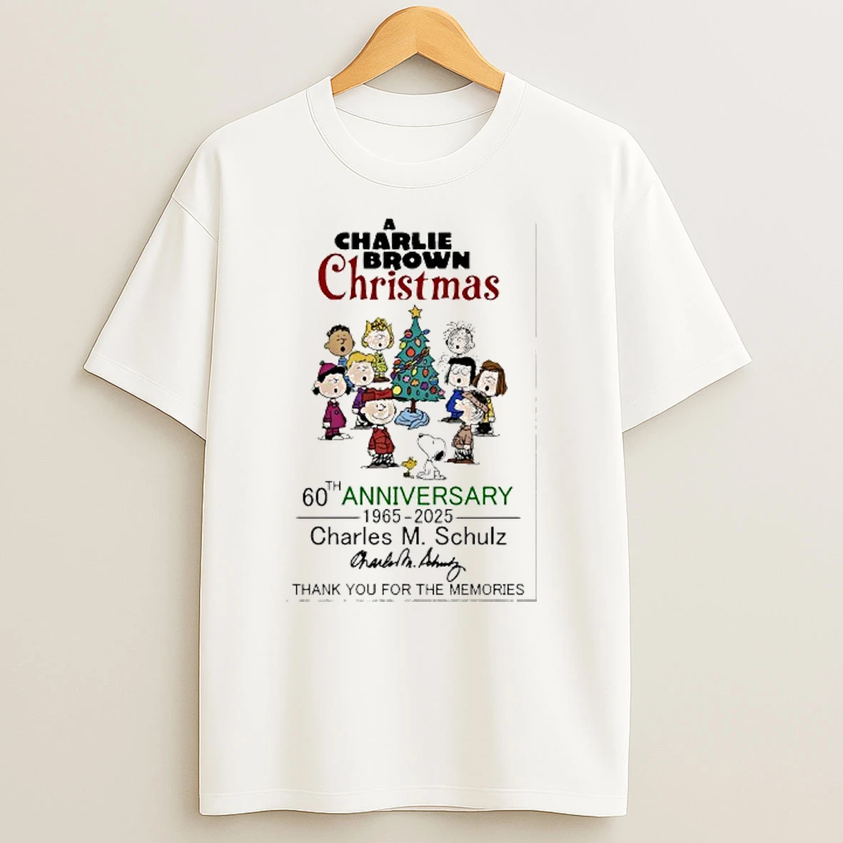 A Charlie Brown Christmas 60th Anniversary Thank You For The Memories T Shirts