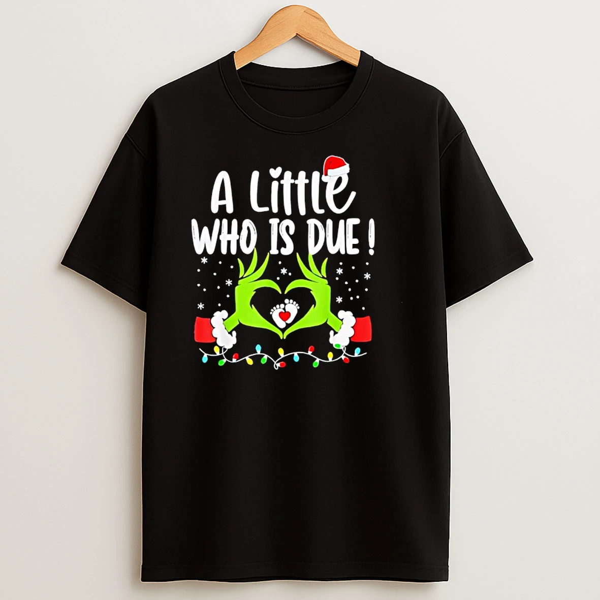 A Little Who Is Due Pregnancy Christmas Announcement Shirts