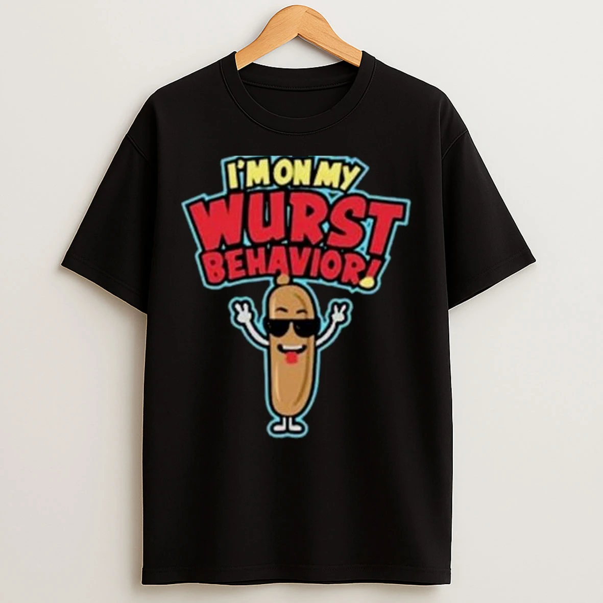 A Very Jonas Christmas Movie Im On My Wurst Behavior Circle Black T Shirts