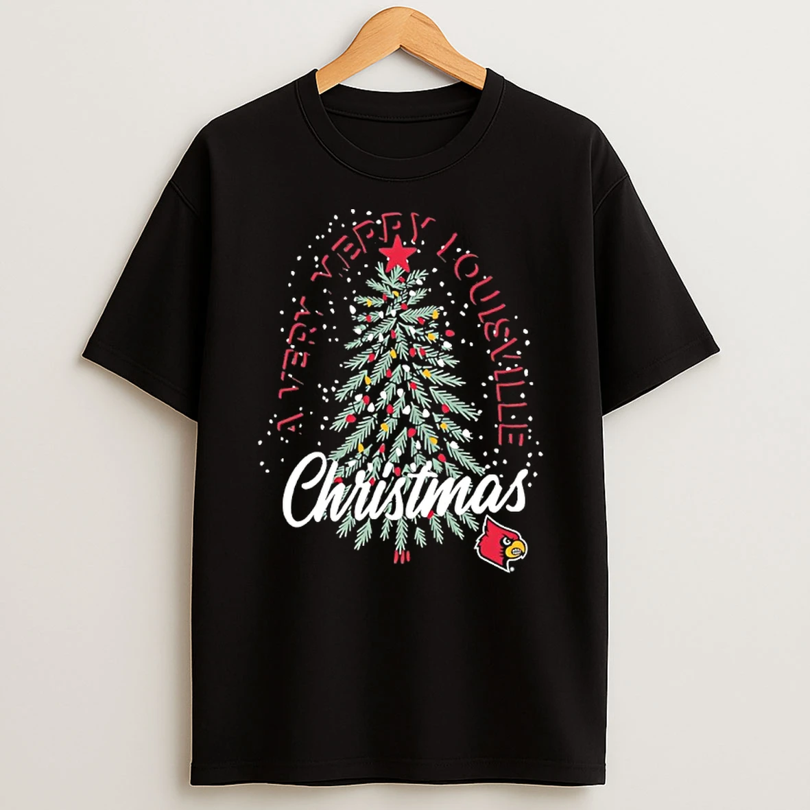 A Very Merry Louisville Cardinals Christmas Tree String Light 2025 Shirts