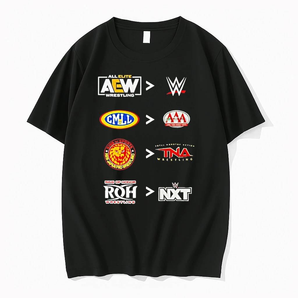 Aew Wwe Cmll Aaa Njpw Tna Roh Nxt Logo Shirts