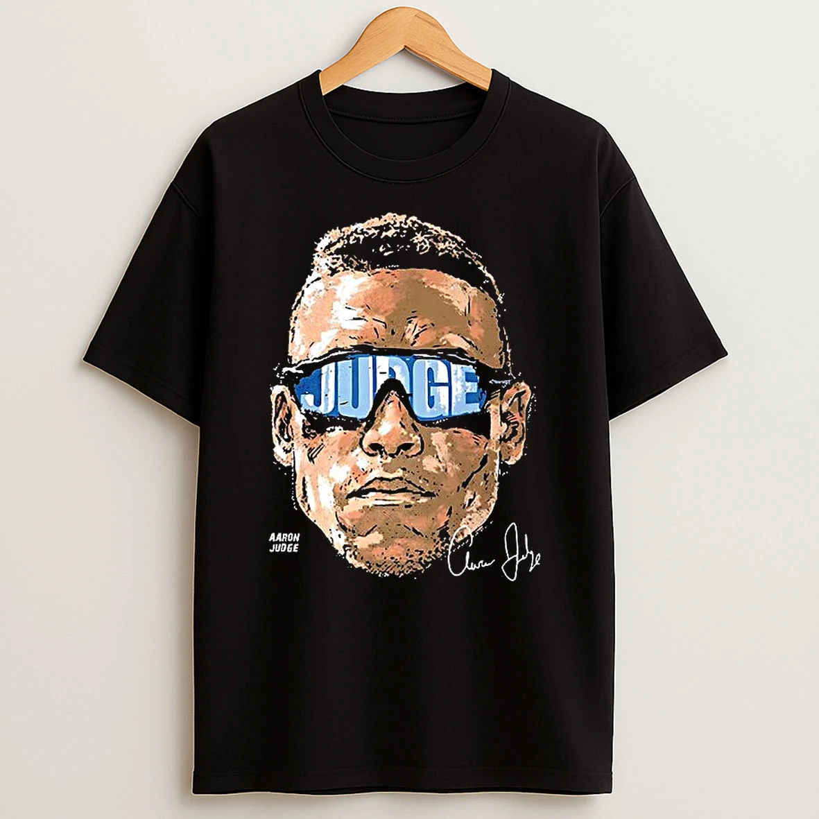 Aaron Judge New York Yankees Baseball Big Head Glasses Signature Shirts