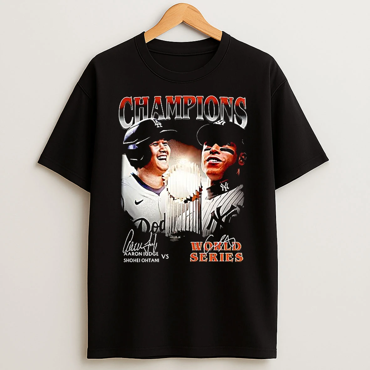 Aaron Judge And Shohei Ohtani Los Angeles Dodgers Champions 2025 Signature Shirts