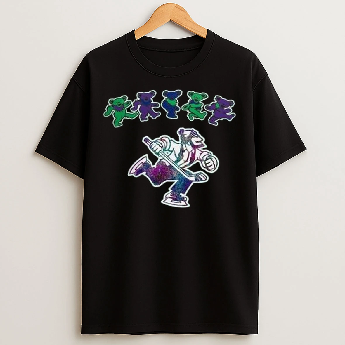 Abbotsford Canucks X Grateful Dead 60 Years 2025 Hockey Circle Black T Shirts