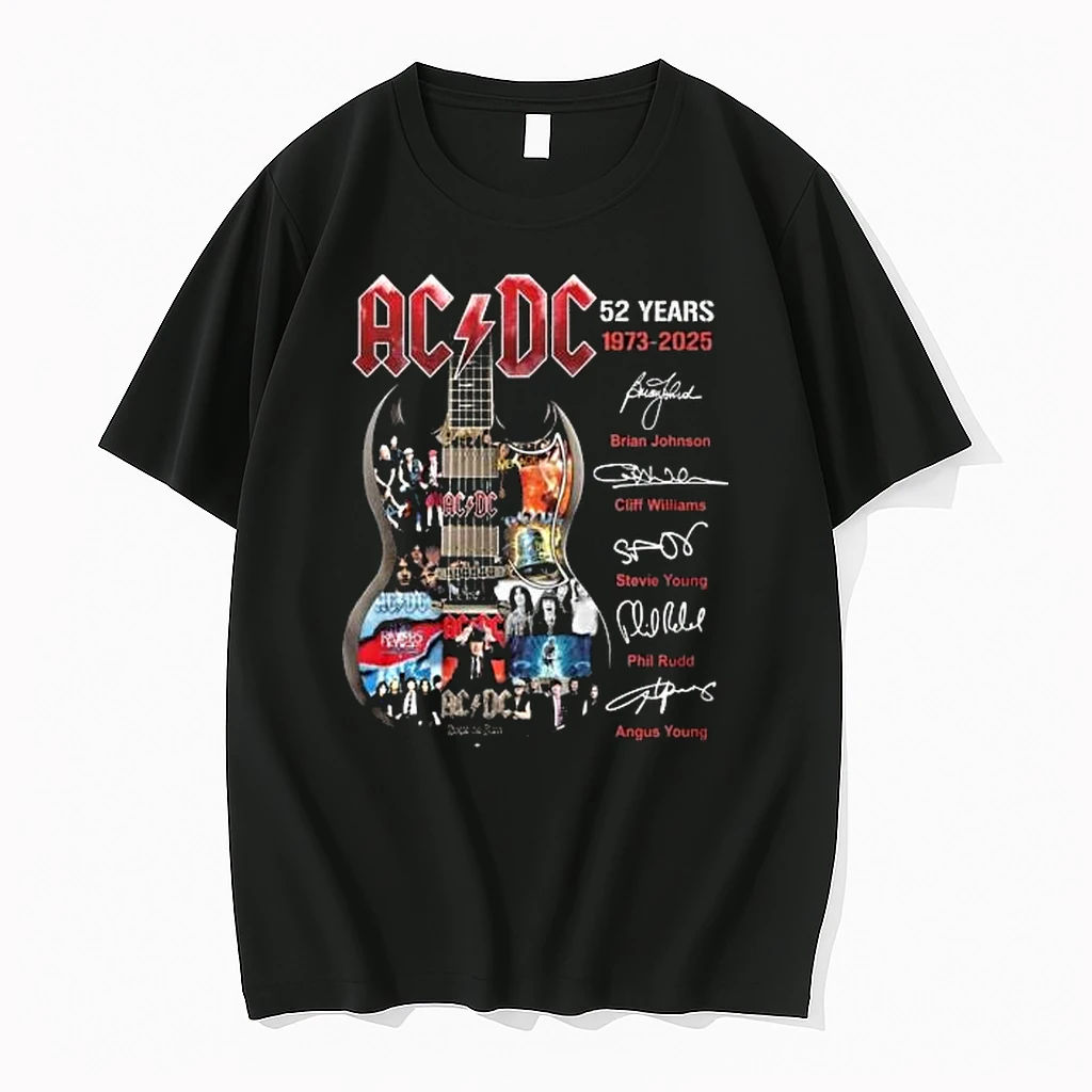 Acdc 52 Years 1973 2025 Name Member Signatures Shirts