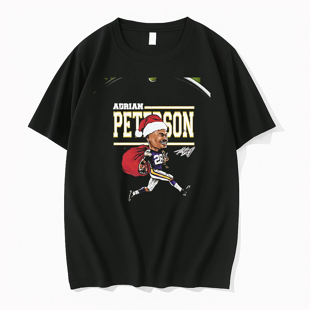Adrian Peterson Santa Cartoon Minnesota Vikings Christmas Chriast Shirts