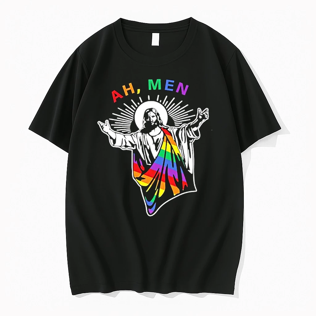 Ah Men Rainbow Christian Lgbt Pride Gay Jesus Shirts