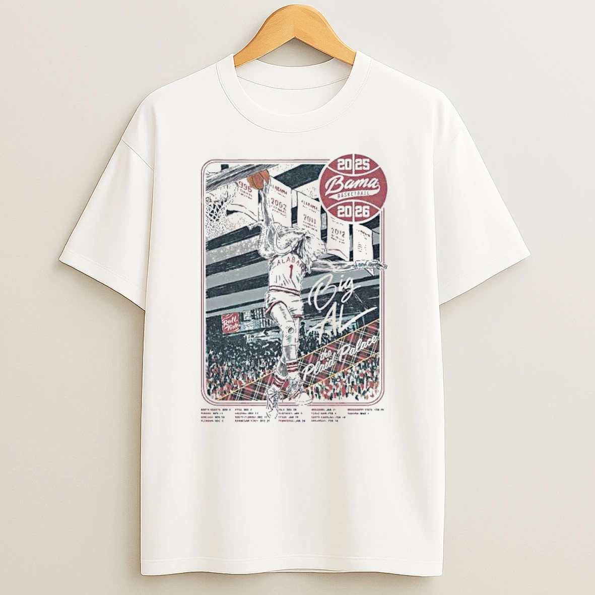 Alabama Crimson Tide Bama Basketball Schedule 2025 26 Shirts