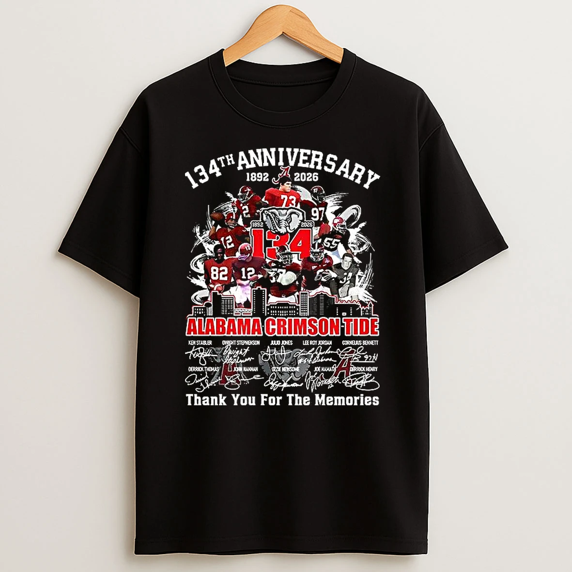 Alabama Crimson Tide Football 134nd Anniversary Thank You For The Memories Signature Shirts