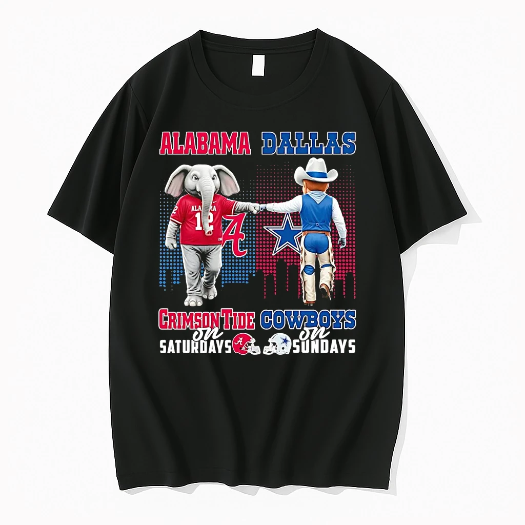 Alabama Crimson Tide On Saturdays Dallas Cowboys On Sundays Mascot Shirts