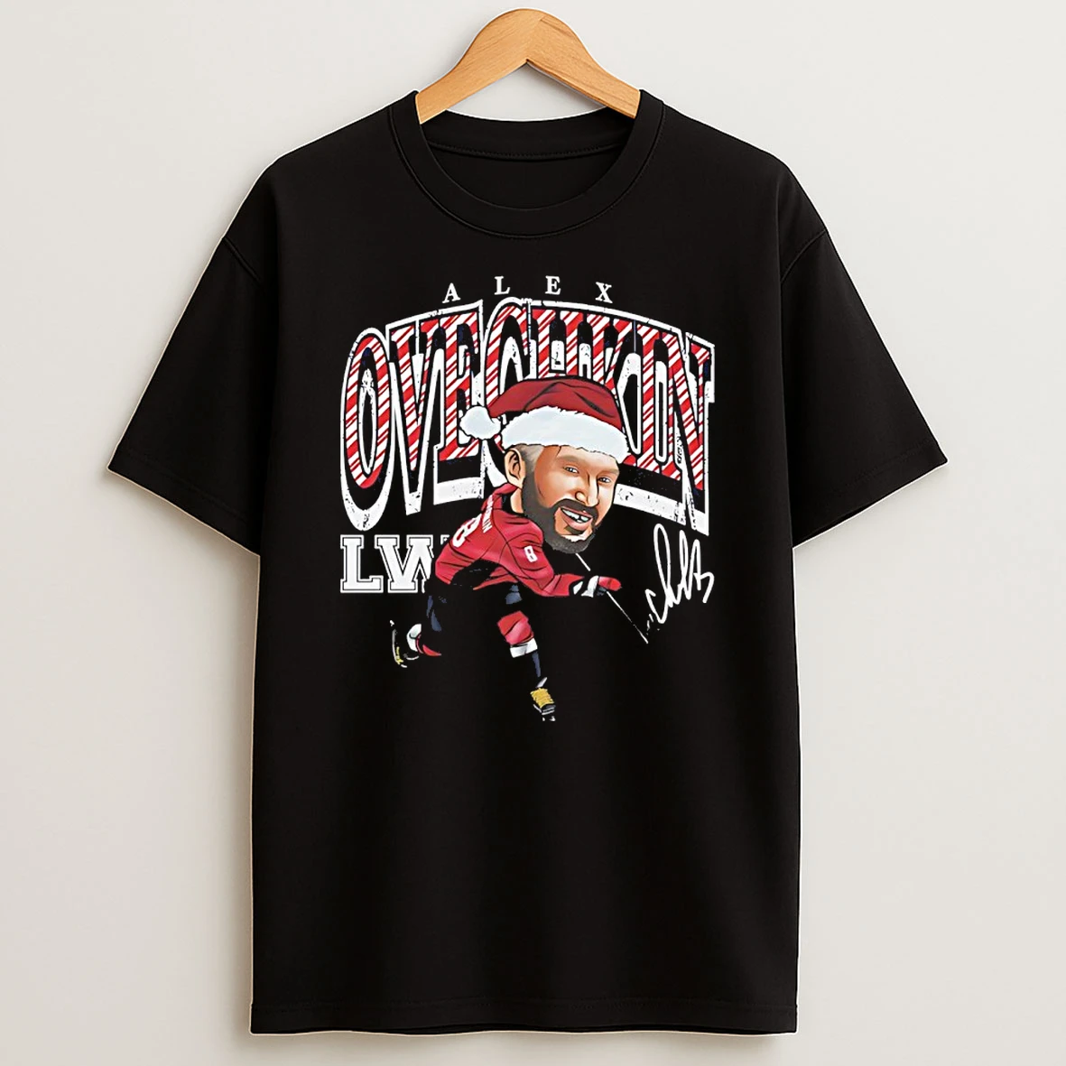 Alex Ovechkin Washington Capitals Santa Hat Signature Cartoon Shirts