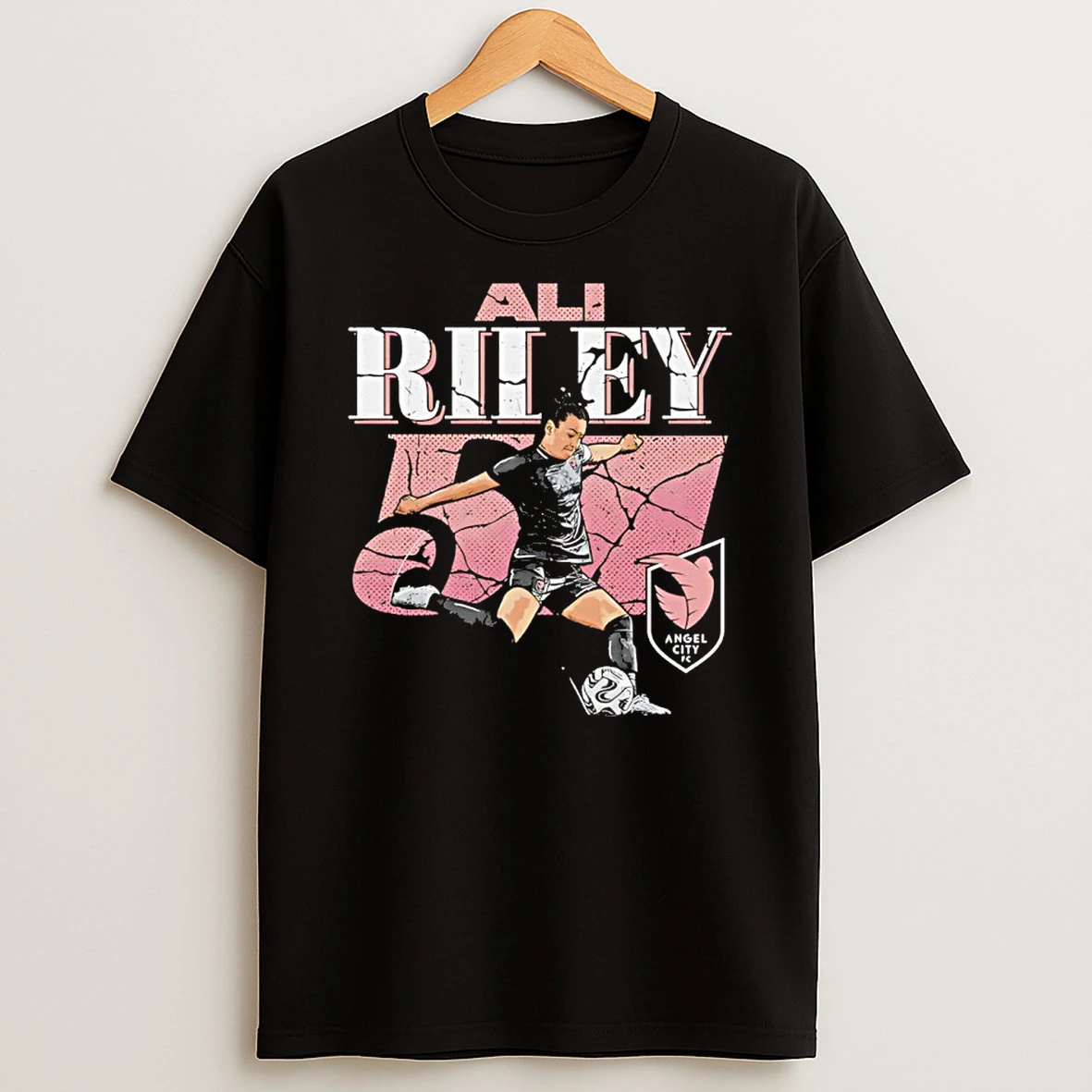 Ali Riley 5 Angel City Fc Player Cracked Vintage Shirts