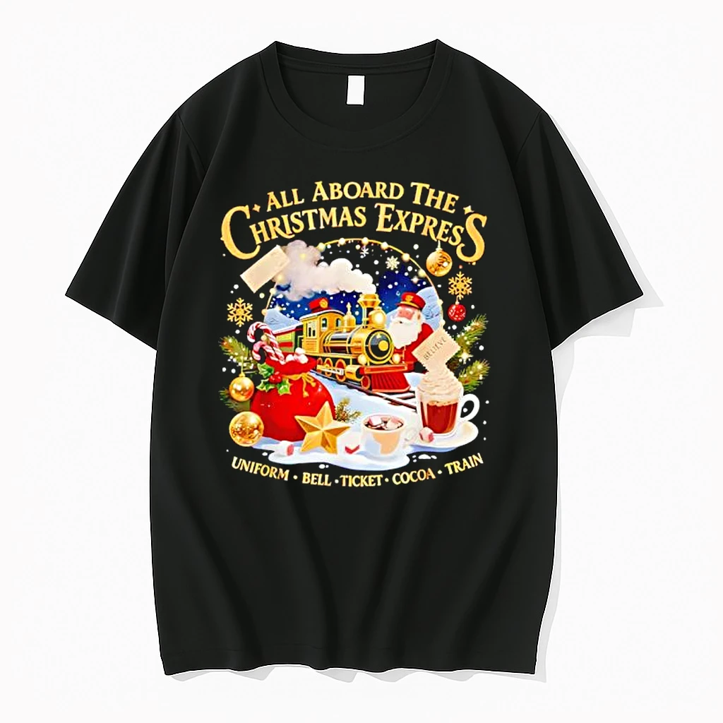 All Aboard The Christmas Express Train Santa Holiday Shirts