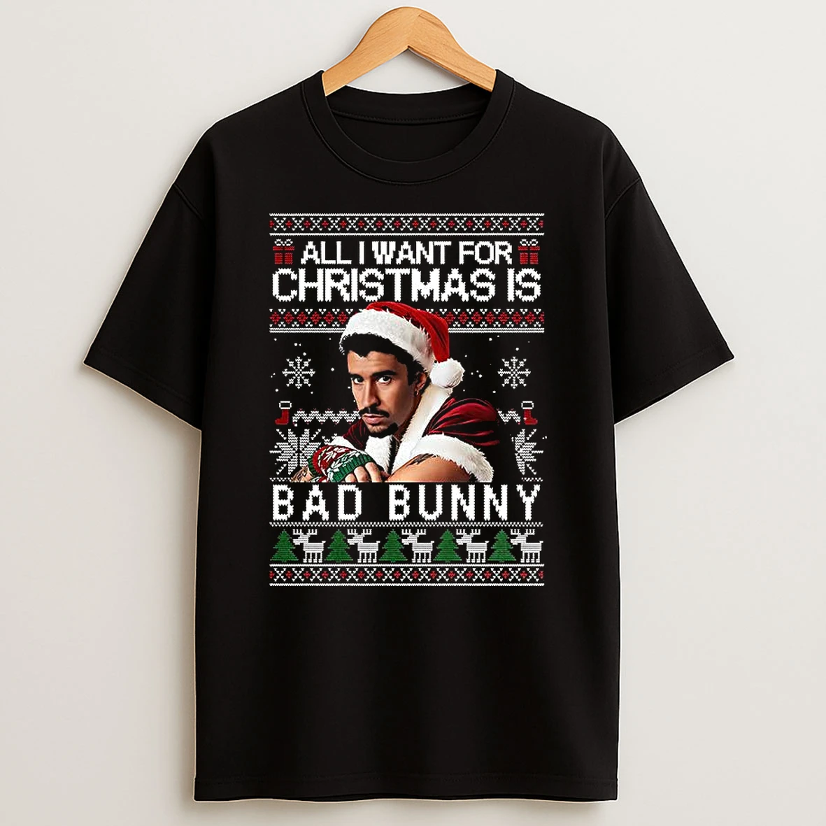 All I Want For Christmas Is Bad Bunny Ugly Shirts