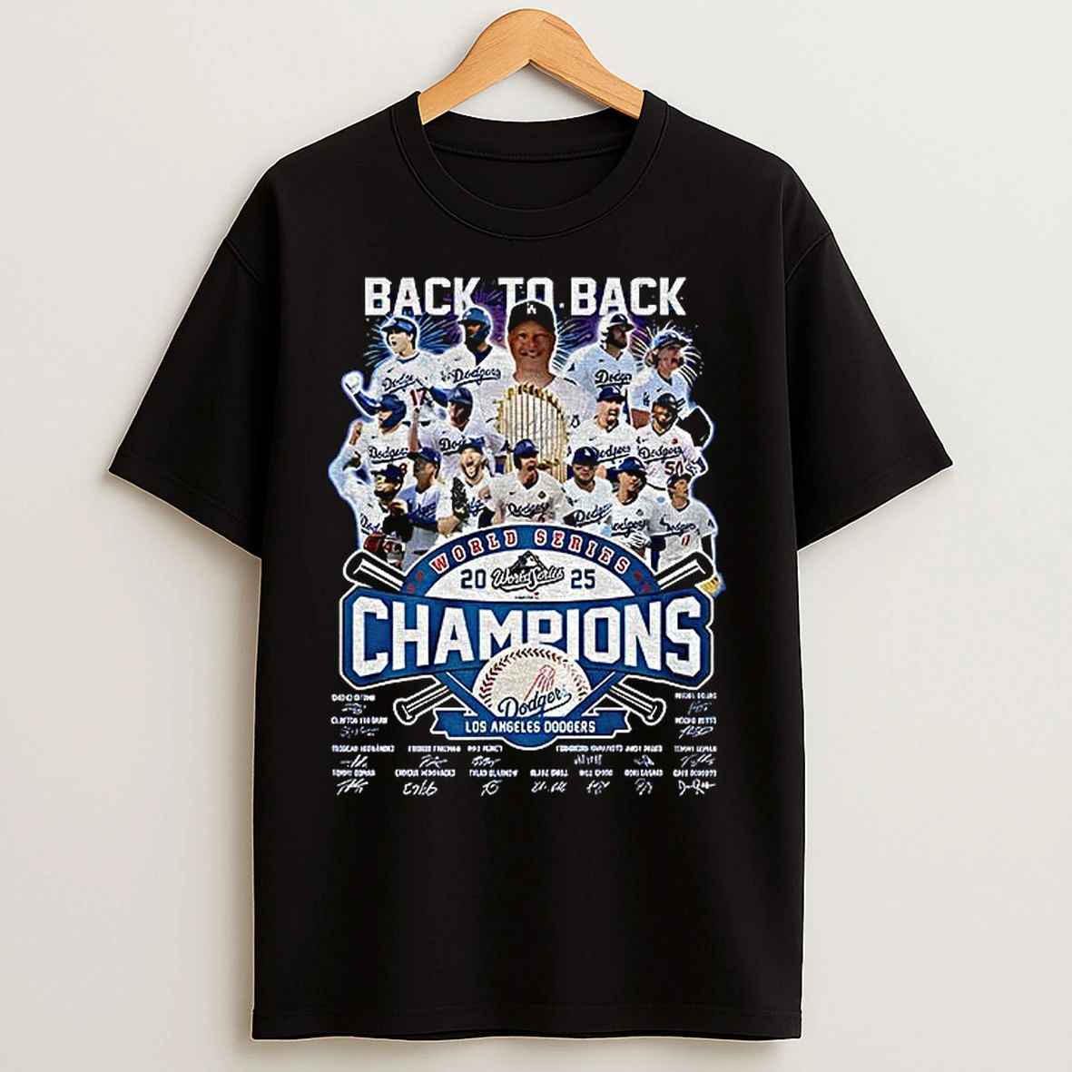 All Team Back To Back World Series 2025 Champions Los Angeles Dodgers Mlb Signatures T Shirts