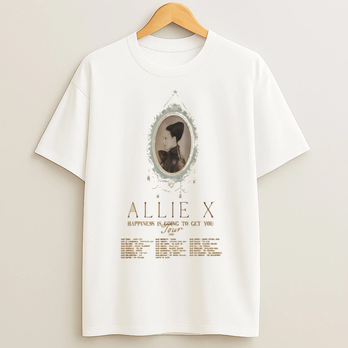 Allie X Happiness Is Going To Get You Tour 2026 Circle White T Shirts