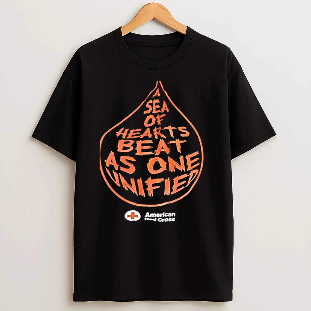 American Red Cross A Sea Of Hearts Beat As One Unified T Shirts