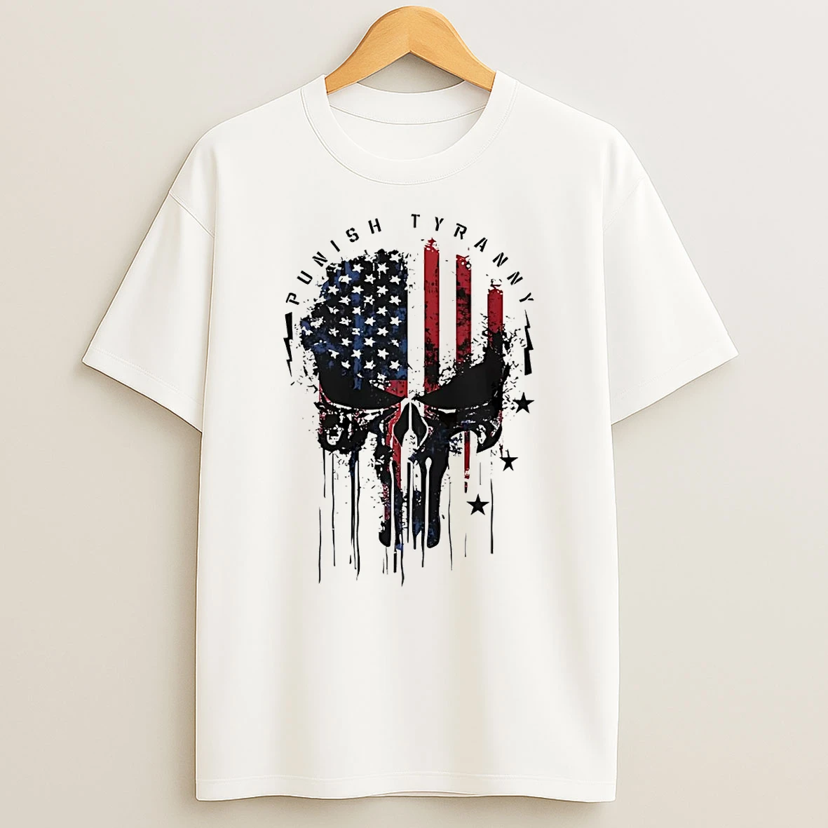 American Flag Skull Punish Tyranny Shirts