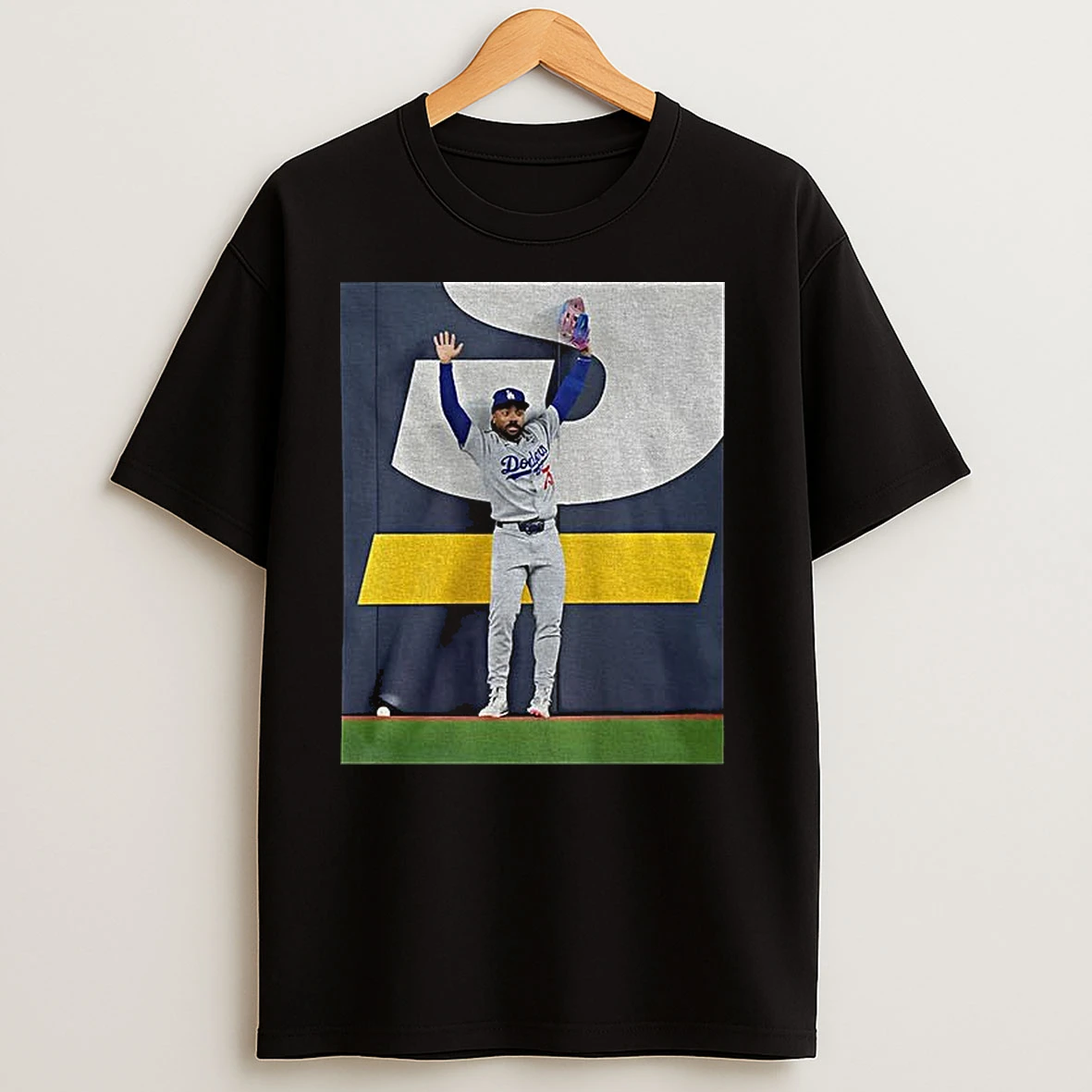 Andy Pages Catch Los Angeles Dodgers World Series Game 7 Saving Photo T Shirts