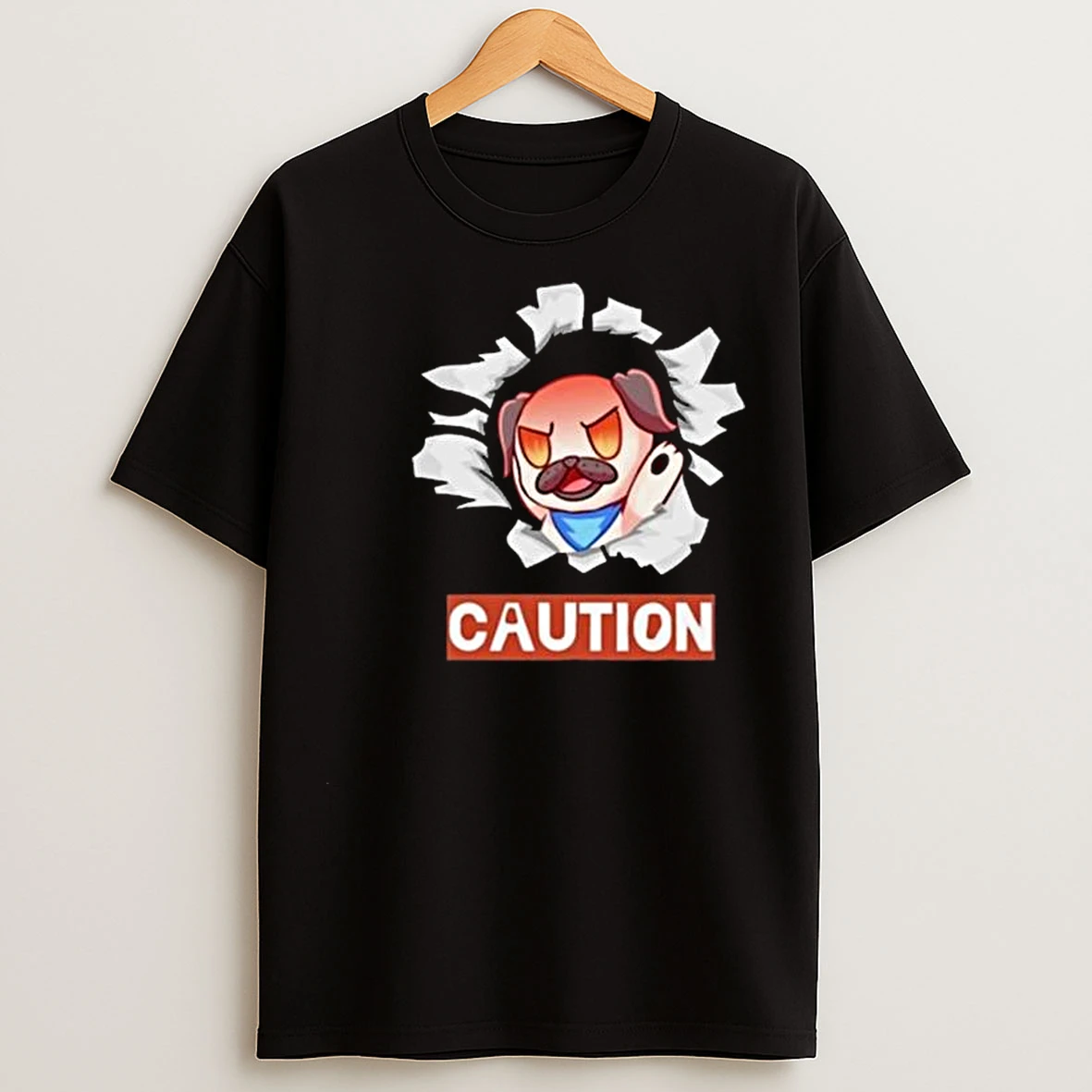 Andy Rage Caution Circle Black T Shirts