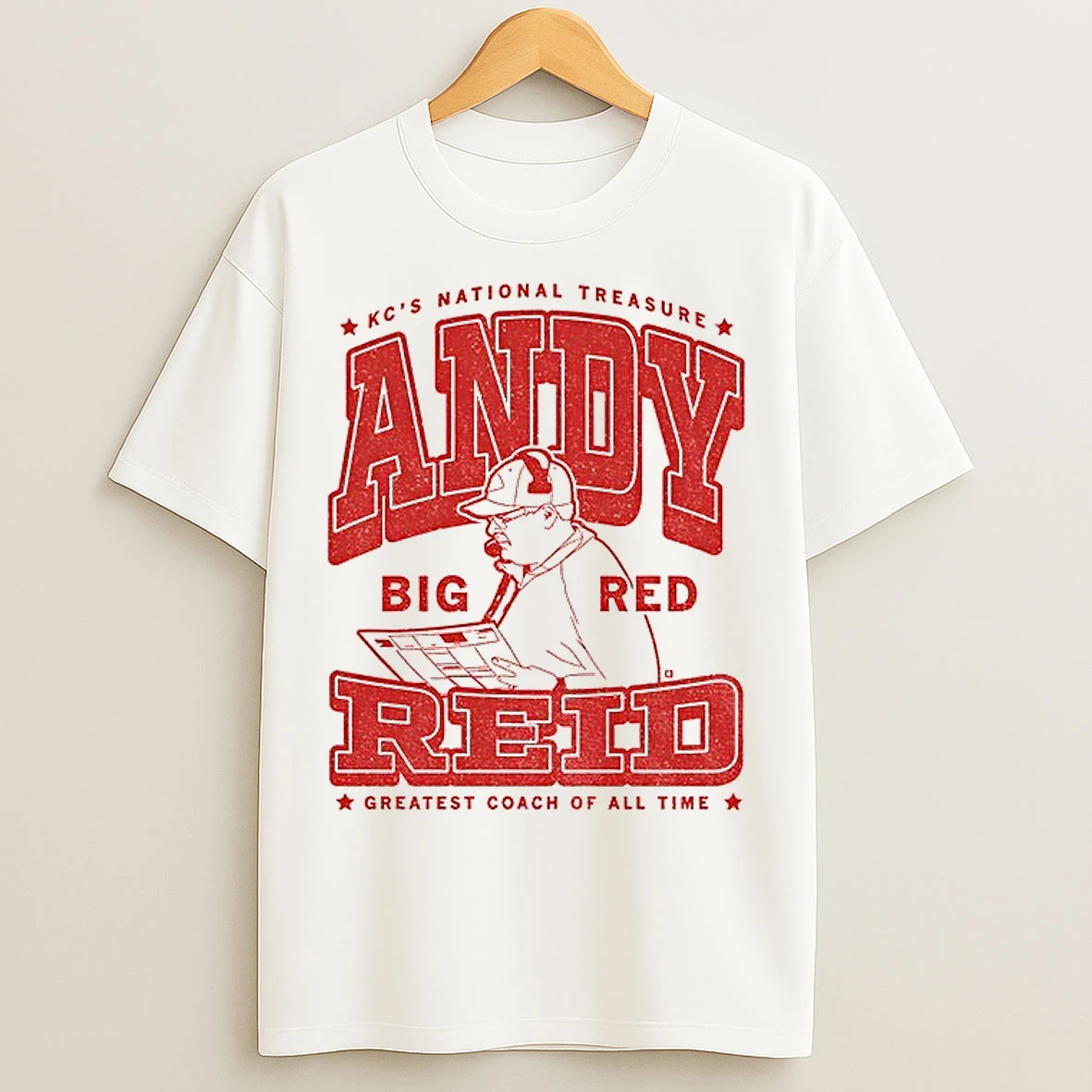Andy Reid Kansas City Chiefs National Treasure Greatest Coach Of All Time Big Red 2025 T Shirts