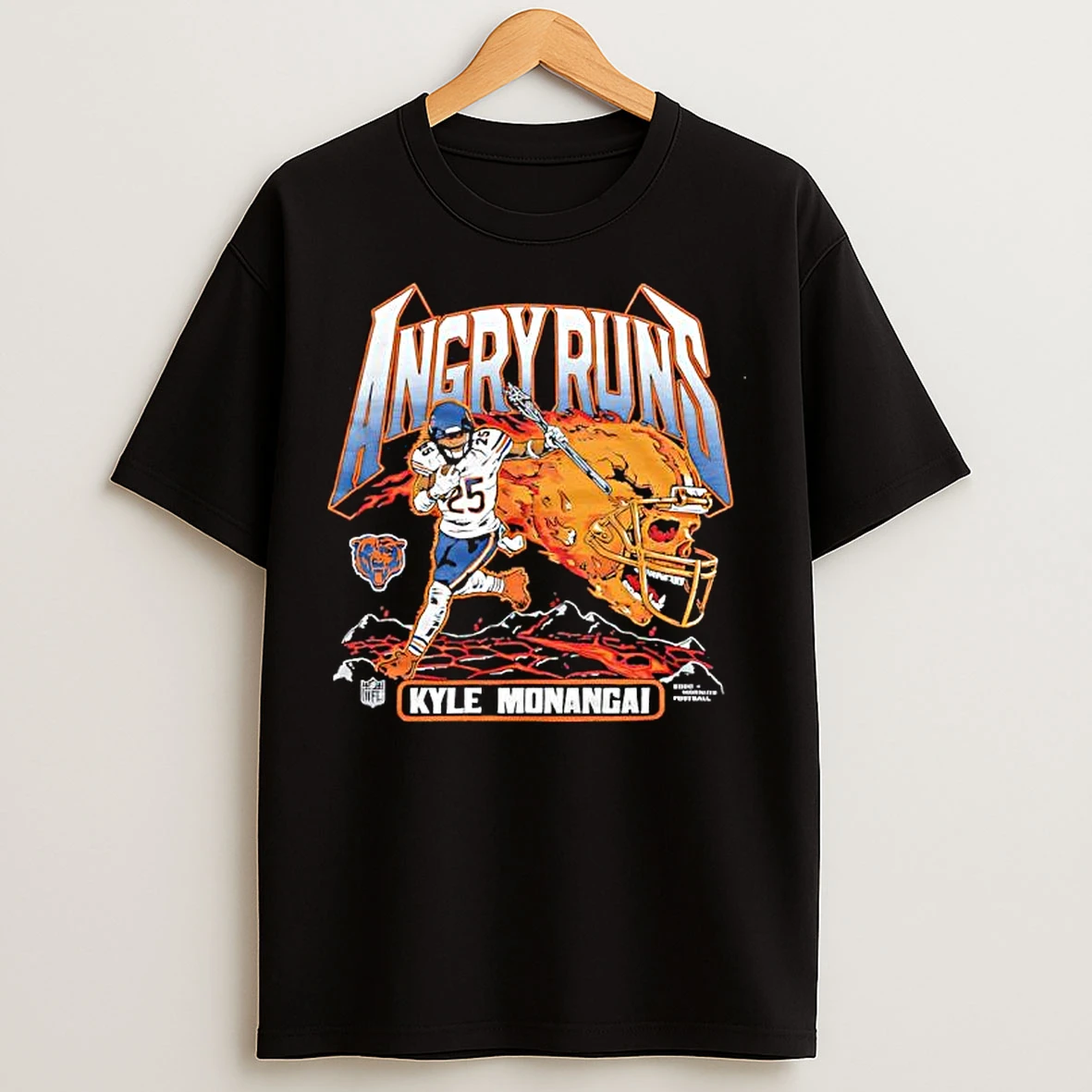 Angry Runs 2025 Bears Kyle Monangai Chicago Bears Running Back Graphic T Shirts