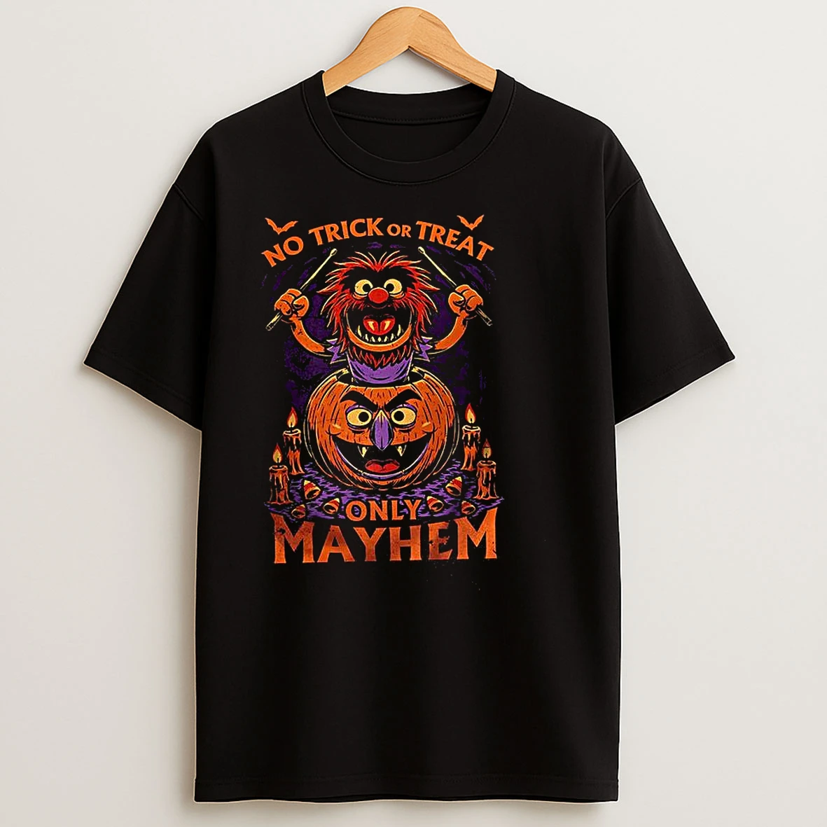 Animal No Trick Or Treat Only Mayhem Halloween T Shirts